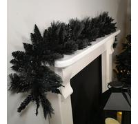 Samuel Alexander 6Ft (1.8M) Premier Pvc Plain Black Tipped Artificial Christmas Halloween Garland