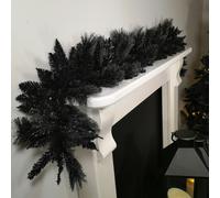 Samuel Alexander 6ft (1.8m) Premier PVC Plain Black Tipped Artificial Christmas Halloween Garland