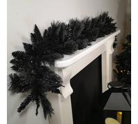 Samuel Alexander 6ft (1.8m) Premier PVC Plain Black Tipped Artificial Christmas Halloween Garland Samuel Alexander Black