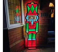 Samuel Alexander 6ft (1.8m) Tall Light up Christmas Nutcracker Infinity Decoration with Multi-Coloured LEDs