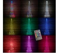 Samuel Alexander 6ft (180cm) Indoor Outdoor Multifunction Colour Changing Digital Spiral Christmas Tree with Remote Control & Timer