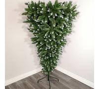 Samuel Alexander 6Ft (180Cm) Snowtime Pvc Upside Down Frosted Green Snow Tipped Christmas Tree