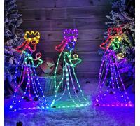 Samuel Alexander 70Cm 360 Led Multicoloured Indoor Outdoor Christmas Nativity Three Wise Men Silhouette Rope Light