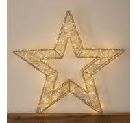 70cm Gold Light Up Christmas Star with 300 Warm White LEDs & Timer