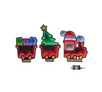 Samuel ALEXANDER 70cm Infinity Christmas Train with 2 Carriages on Wood Base and Multi-Coloured LEDs