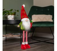 Samuel Alexander 71cm Standing Christmas Gonk with Santa Hat & Extendable Legs in Reg & Green Samuel Alexander Multicolor