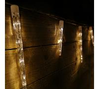 Samuel Alexander 72 LED 6.9m Premier 24 Indoor Outdoor Icicle Shape Christmas Chaser Lights in Warm White in Beige Samuel Alexander Beige