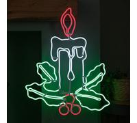 Samuel Alexander 72Cm Light Up Neon Flex Effect Christmas Candle Decoration With Multi-Coloured Leds