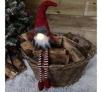 Samuel Alexander 72cm Lit Plush Christmas Gonk with Dangly Legs & Aviator Hat in Red & Grey Samuel Alexander Red