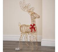 Samuel Alexander 74cm Battery Powered Light up Gold Twist Christmas Standing Reindeer Samuel Alexander Gold