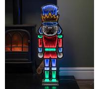 Samuel Alexander 74Cm Infinity Light Up Christmas Nutcracker Decoration With Multi Coloured Leds On Metal Base
