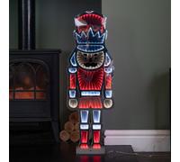 Samuel Alexander 74Cm Infinity Light Up Standing Nutcracker Christmas Decoration With Red & White Leds On Metal Base