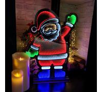 Samuel Alexander 74Cm Infinity Light Up Standing Santa Christmas Decoration With Multi Coloured Leds On Metal Base