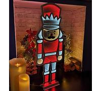 Samuel ALEXANDER 74cm LED Infinity Standing Christmas Nutcracker Decoration with Metal Base in Red & White