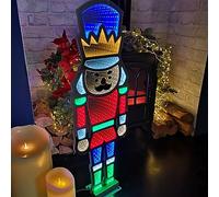 Samuel ALEXANDER 74cm Multi-coloured LED Infinity Standing Christmas Nutcracker Decoration with Metal Base