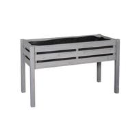 Samuel Alexander 75 x 123cm Large Raised Grey Wooden Garden Bed Planter with Slatted Base | Size: 75 x 123 cm Samuel Alexander Grey 75 x 123 cm