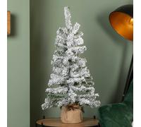Samuel Alexander 75cm Mini Imperial Snow Flocked Christmas Tree in Burlap Base