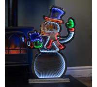 Samuel Alexander 76Cm Infinity Light Up Standing Snowman Christmas Decoration With Multi Coloured Leds On Metal Base