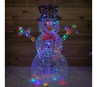 Samuel Alexander 76Cm Light Up Acrylic Christmas Snowman With 88 Multi-Coloured Leds