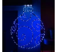 Samuel Alexander 78Cm Metal Hanging Christmas Bauble With 245 Static & Twinkling Leds In Blue & White