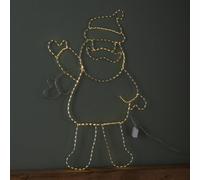Samuel Alexander 79Cm X 54Cm Light Up Waving Santa Christmas Silhouette With Warm White Leds