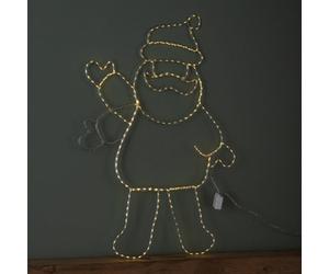 Samuel Alexander 79Cm X 54Cm Light Up Waving Santa Christmas Silhouette With Warm White Leds