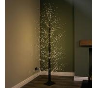 Samuel Alexander 7ft (2.1m) Light up Black Micro Dot Christmas Tree with 1700 Warm White LEDs