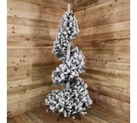 Samuel Alexander 7Ft (2.1M) Premier Spiral Snow Flocked Christmas Tree