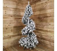 Samuel Alexander 7ft (2.1m) Premier Spiral Snow Flocked Christmas Tree