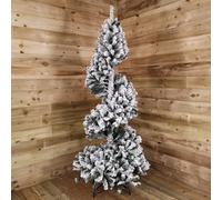 Samuel Alexander 7ft (2.1m) Premier Spiral Snow Flocked Christmas Tree in Green Samuel Alexander Green