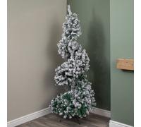 Samuel Alexander 7Ft (2.1M) Snowflocked Spiral Christmas Tree With Green Metal Stand