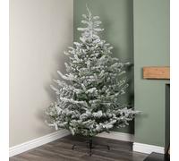 Samuel Alexander 7Ft (2.1M) Snowy Green & White Everlands Liberty Spruce Christmas Tree With Metal Stand