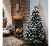 Samuel Alexander 7ft Snowy Imperial Pine White Green Fir Artificial Luxury Christmas Tree