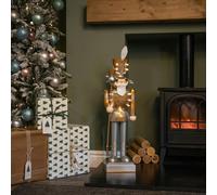 Samuel ALEXANDER 80cm Battery Operated Light up Christmas Gold Nutcracker with LEDs