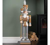 Samuel ALEXANDER 80cm Battery Operated Light up Gold Christmas Nutcracker with LEDs