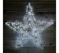 Samuel ALEXANDER 80cm Ice White 230 LED Star Silhouette Indoor/Outdoor Christmas Decoration With 8 Function Chasing Lights