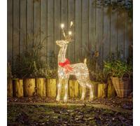 Samuel Alexander 80Cm Light Up Gold Glitter Twist Christmas Reindeer With 80 Warm White Leds