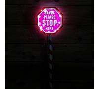 Samuel Alexander 80Cm Premier Christmas Outdoor Santa Stop Here Sign With Warm White Leds