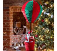 Samuel ALEXANDER 80cm Red and Green Santa's Hot Air Balloon Hanging Christmas Decoration