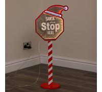 80cm Santa Stop Here Double Sided Christmas Infinity Light