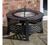 Samuel Alexander 80X58Cm Black Steel Garden Patio Firepit Heater Bbq With Cover