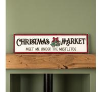 Samuel Alexander 82Cm Black And White Wooden Christmas Market Hanging Sign