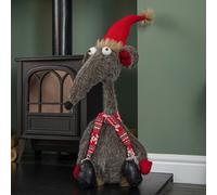 Samuel Alexander 84cm Grey Plush Sitting Rat A Tat Christmas Decoration