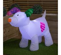 Samuel Alexander 85cm Light up The Snowman & The Snowdog Christmas Inflatable Decoration with White LEDs Samuel Alexander White