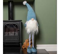 Samuel Alexander 89cm Blue Standing Christmas Gonk Decoration with Extendable Legs and Knitted Hat