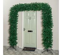Samuel Alexander 8ft (2.35m) Samuel Alexander Double Door Plain Green Flat Top Christmas Tree Arch with 2000 Tips