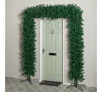 Samuel Alexander 8ft (2.40m) Samuel Alexander Single Door Plain Green Flat Top Christmas Tree Arch with 2000 Tips