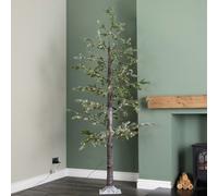 Samuel Alexander 8ft (2.40m) Tall Light up Christmas Snow Tree with 412 Warm White LEDs