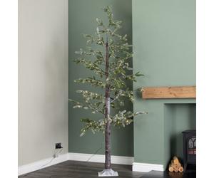 Samuel Alexander 8Ft (2.40M) Tall Light Up Christmas Snow Tree With 412 Warm White Leds