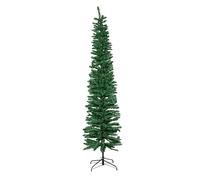 Samuel ALEXANDER 8ft (2.4m) Green Artificial Pencil Christmas Tree With Green Metal Stand and 460 Tips